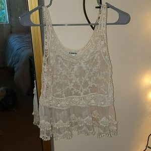 Lace flowy tank top